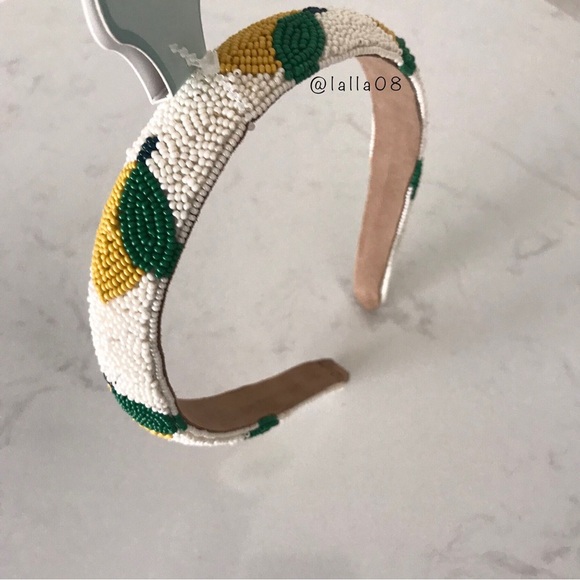 Viral Beaded Lemon Lemoncello Headband Yellow Green main image 4